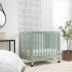 Babyletto Origami Mini Crib - Light Sage