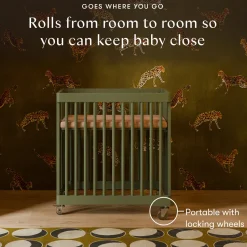 Babyletto Pogo 8-in-1 Convertible Crib w/All-Stages Conversion Kits - Olive