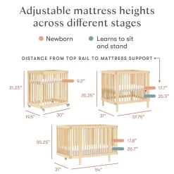 Babyletto Pogo 8-in-1 Convertible Crib w/All-Stages Conversion Kits - Blonde