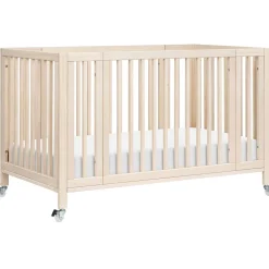 Babyletto Rolli 9-in-1 Convertible All-Stages Crib with Bassinet & Toddler Bed Conversion Kits - Washed Natural