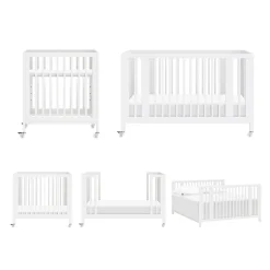 Babyletto Rolli 9-in-1 Convertible All-Stages Crib with Bassinet & Toddler Bed Conversion Kits - White