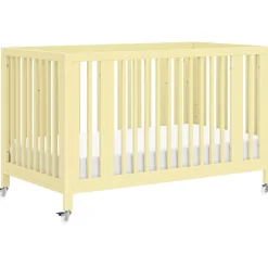 Babyletto Rolli 9-in-1 Convertible All-Stages Crib with Bassinet & Toddler Bed Conversion Kits - Pale Yellow