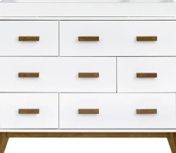 Babyletto Scoot 6-Drawer Dresser - White / Natural Walnut