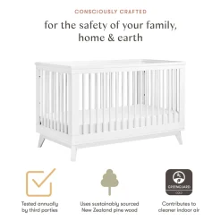 Babyletto Scoot 3-in-1 Convertible Crib w/Toddler Bed Conversion Kit - White