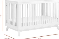 Babyletto Scoot 3-in-1 Convertible Crib w/Toddler Bed Conversion Kit - White