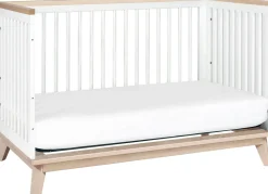 Babyletto Scoot 3-in-1 Convertible Crib w/Toddler Bed Conversion Kit - White / Washed Natural