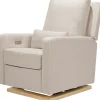 Babyletto Sigi Electronic Glider Recliner w/USB - Performance Beach Eco-Weave w/Light Wood Base