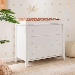 Babyletto Sprout 3-Drawer Changer Dresser w/Removable Changing Tray - White