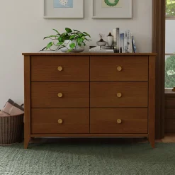 Babyletto Sprout 6-Drawer Double Dresser - Chestnut / Natural