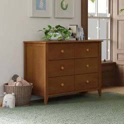 Babyletto Sprout 6-Drawer Double Dresser - Chestnut / Natural