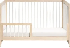 Babyletto Sprout 4-in-1 Convertible Crib w/Toddler Bed Conversion Kit - Washed Natural / White