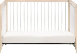 Babyletto Sprout 4-in-1 Convertible Crib w/Toddler Bed Conversion Kit - Washed Natural / White