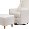 Babyletto Toco Swivel Glider and Ottoman - Performance Cream Eco-Weave