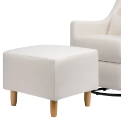 Babyletto Toco Swivel Glider and Ottoman - Performance Cream Eco-Weave