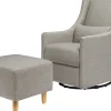 Babyletto Toco Swivel Glider and Ottoman - Performance Grey Eco-Weave