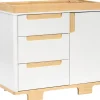 Babyletto Yuzu 3-Drawer Changer Dresser, KD w/Removable Changing Tray - White / Natural