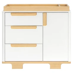Babyletto Yuzu 3-Drawer Changer Dresser, KD w/Removable Changing Tray - White / Natural
