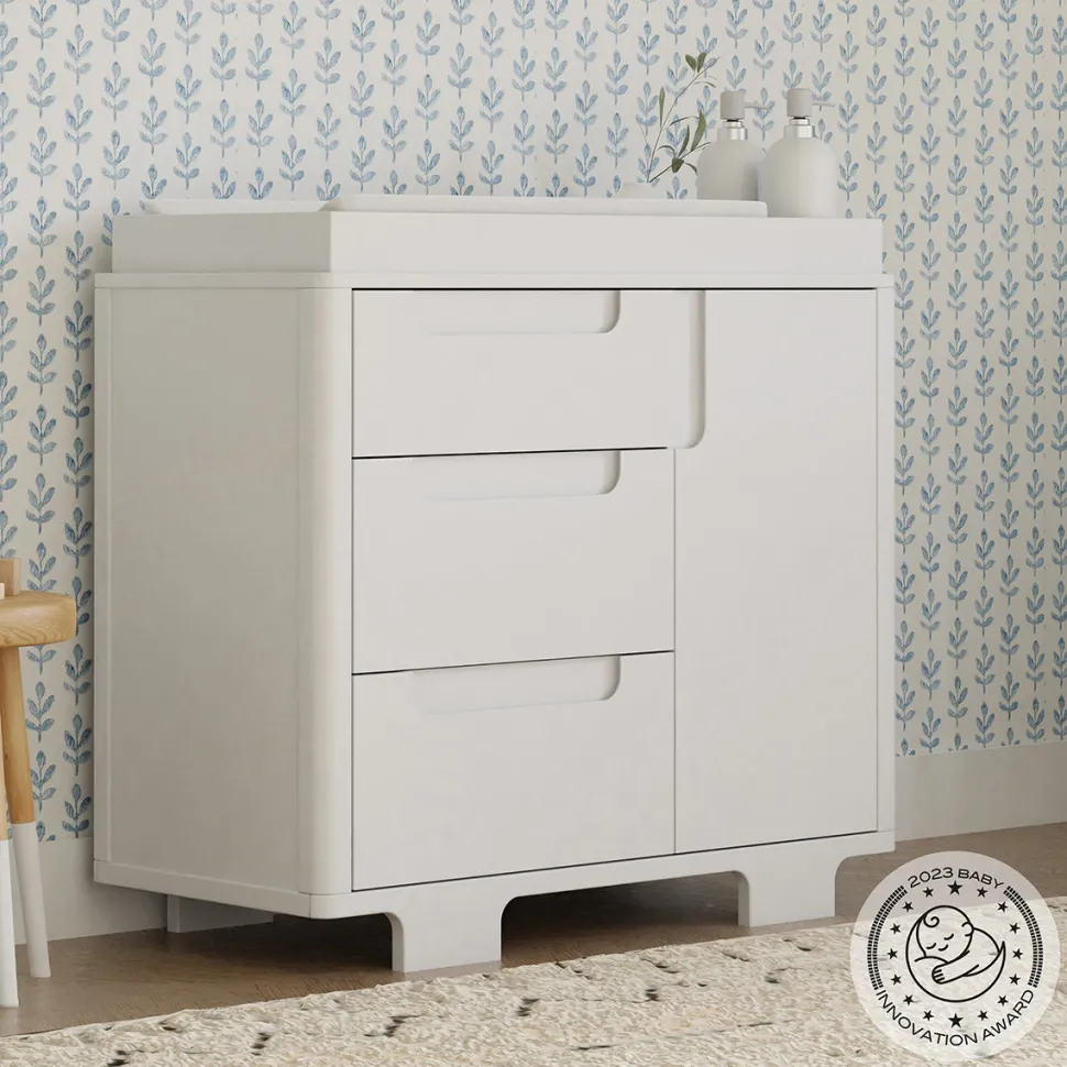 Babyletto Yuzu 3-Drawer Changer Dresser, KD w/Removable Changing Tray - White
