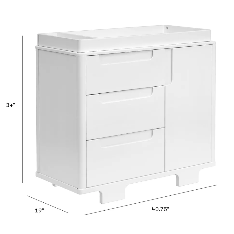 Babyletto Yuzu 3-Drawer Changer Dresser, KD w/Removable Changing Tray - White