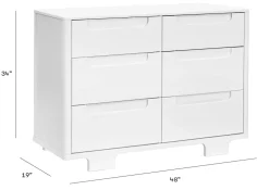 Babyletto Yuzu 6-Drawer Dresser, KD - White