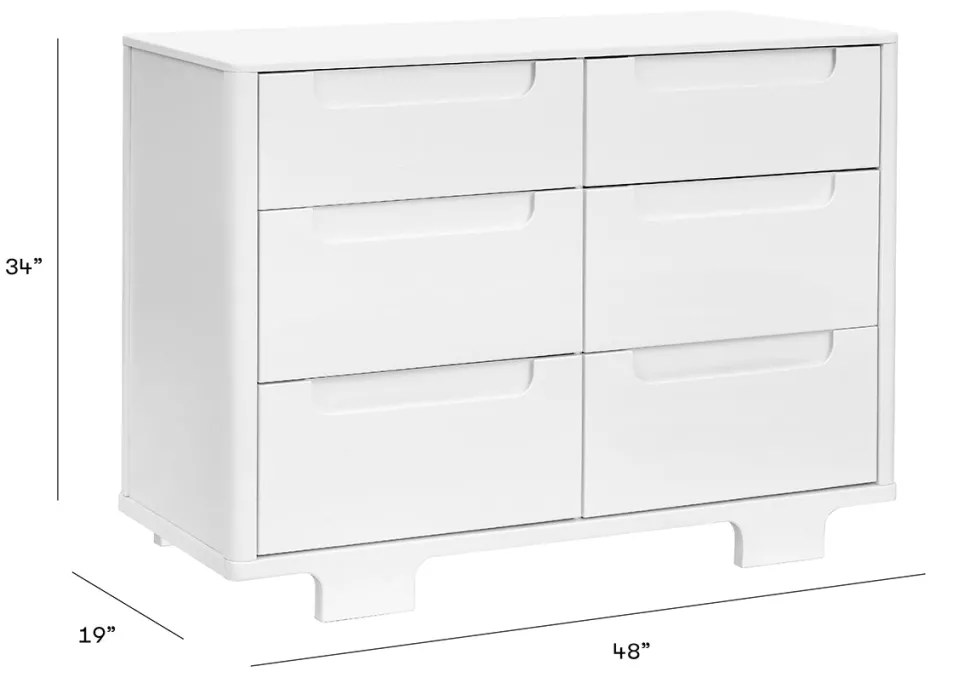 Babyletto Yuzu 6-Drawer Dresser, KD - White