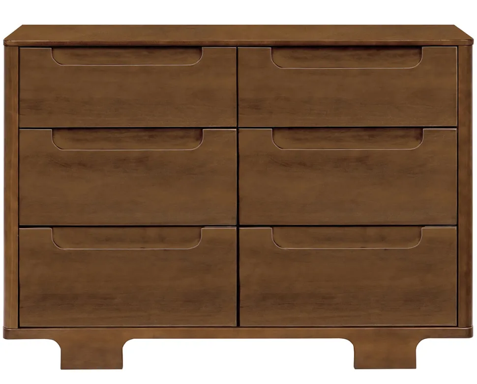 Babyletto Yuzu 6-Drawer Dresser, KD - Natural Walnut