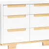 Babyletto Yuzu 6-Drawer Dresser, KD - White / Natural