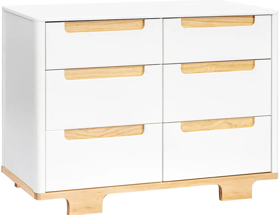 Babyletto Yuzu 6-Drawer Dresser, KD - White / Natural