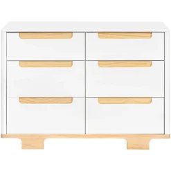Babyletto Yuzu 6-Drawer Dresser, KD - White / Natural