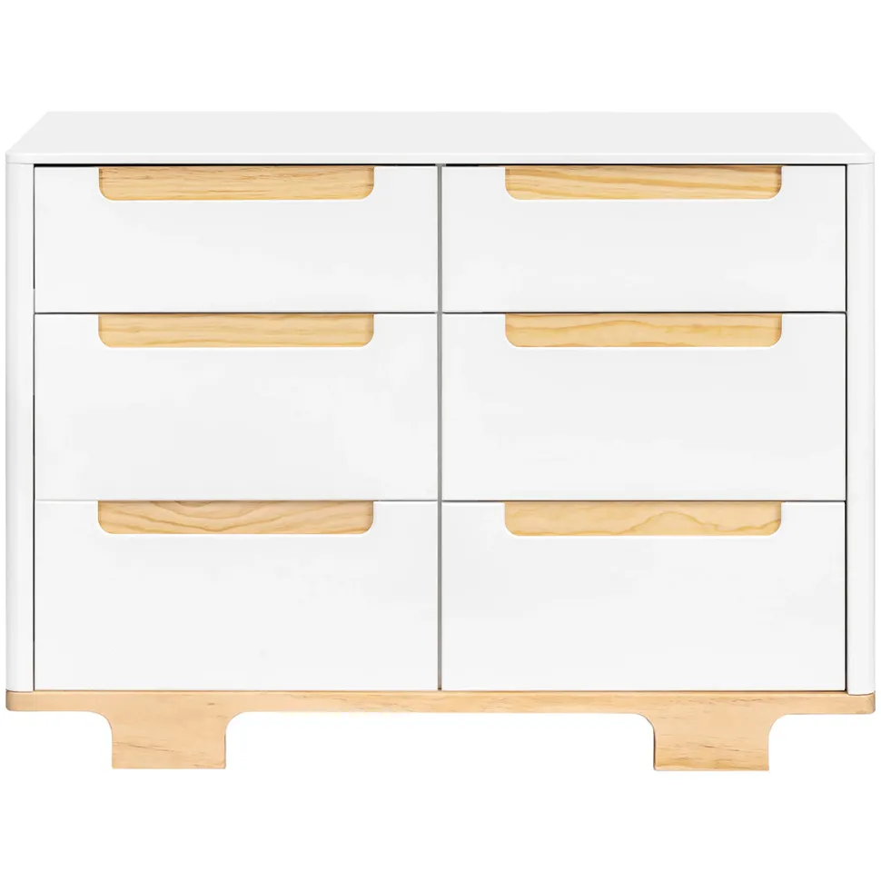 Babyletto Yuzu 6-Drawer Dresser, KD - White / Natural