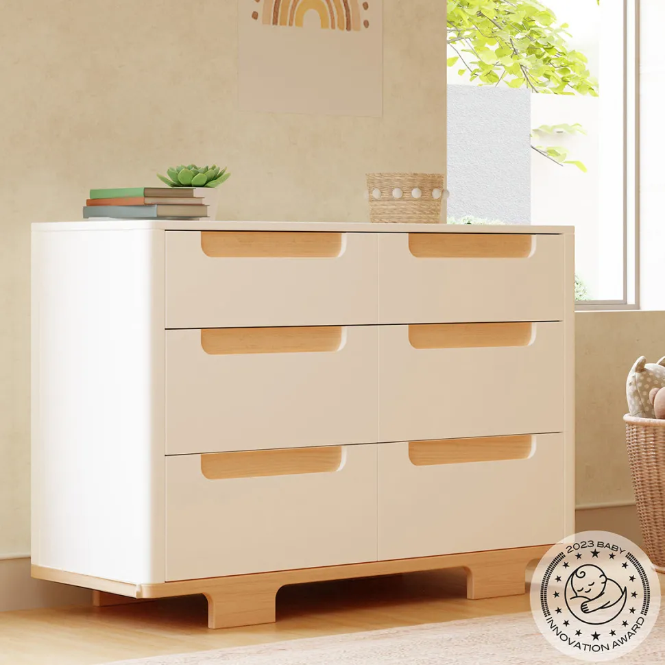 Babyletto Yuzu 6-Drawer Dresser, KD - White / Natural
