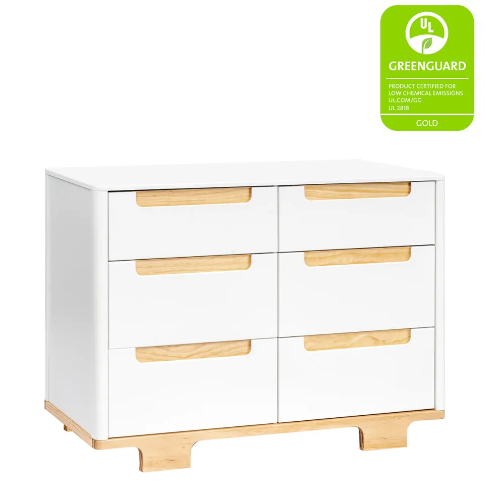 Babyletto Yuzu 6-Drawer Dresser, KD - White / Natural