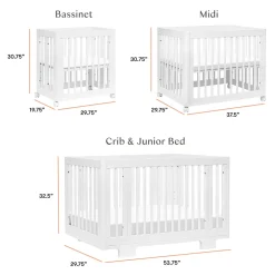 Babyletto Yuzu 8-in-1 Convertible Crib with All-Stages Conversion Kit - White