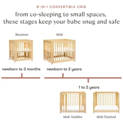 Babyletto Yuzu 8-in-1 Convertible Crib with All-Stages Conversion Kit - Natural