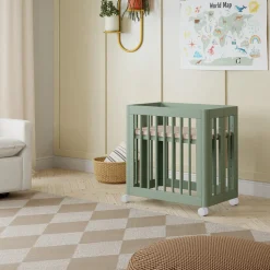 Babyletto Yuzu 8-in-1 Convertible Crib with All-Stages Conversion Kit - Light Sage