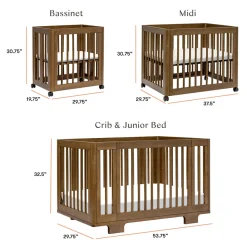 Babyletto Yuzu 8-in-1 Convertible Crib with All-Stages Conversion Kit - Natural Walnut