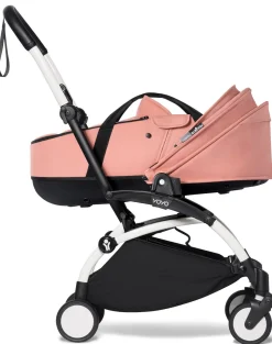 Babyzen YOYO2 Ultra Compact Complete 6+ Stroller with Bassinet Bundle - White/Ginger