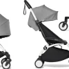 Babyzen YOYO2 Ultra Compact Complete 6+ Stroller with Bassinet & Rolling Bag Bundle - White/Grey