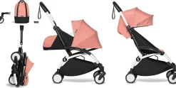 Babyzen YOYO2 Ultra Compact Complete 0+/6+ Stroller & Rolling Bag Bundle - White/Ginger