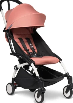 Babyzen YOYO2 Ultra Compact Complete 0+/6+ Stroller & Rolling Bag Bundle - White/Ginger
