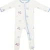Bamboo Little Zippered Footie - Blue Fish (3-6m)