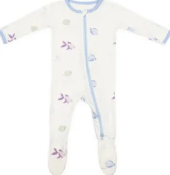 Bamboo Little Zippered Footie - Blue Fish (3-6m)