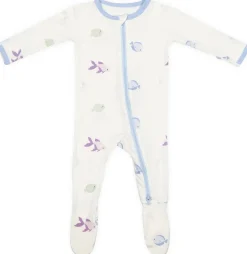 Bamboo Little Zippered Footie - Blue Fish (6-9m)