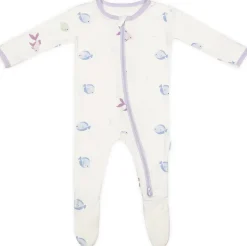 Bamboo Little Zippered Footie - Lavender Fish (9-12m)