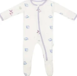 Bamboo Little Zippered Footie - Lavender Fish (6-9m)