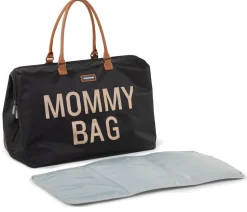 BEABA Childhome Canvas Mommy Bag - Black & Gold