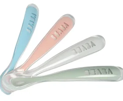 Beaba First Stage Silicone Spoons, Set of 4 - Rose