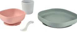BEABA 4-Piece Silicone Dinner Set - Eucalyptus