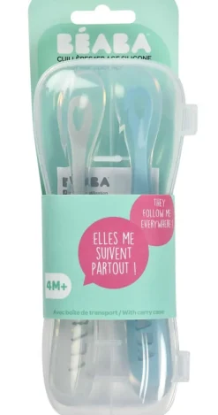 Beaba Set of 2 Spoon Travel Set - Cloud/Rain