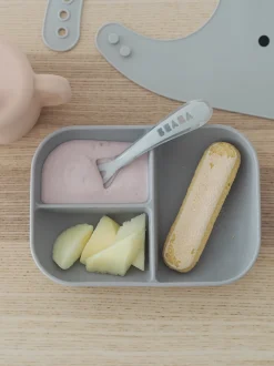 BEABA Sips & Bites 3-Piece Silicone Feeding Set - Rose